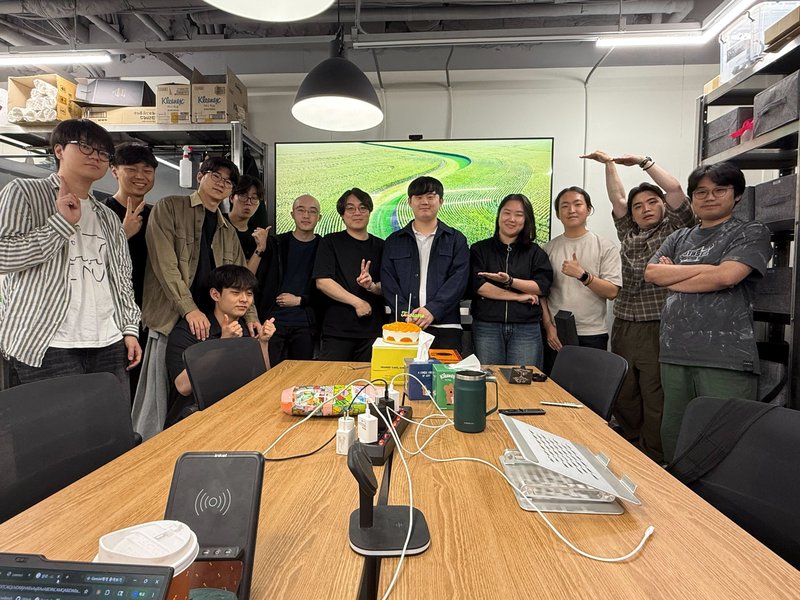 Birthday celebration in the lab lounge